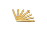 Gold Sun Charm, 4 Textured Gold Plated Brass Sun Charms With 1 Loop (24x17x0.80mm) M02449