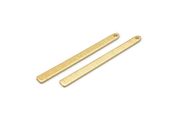 Altın Kolye Çubuğu, 1 Delikli 8 Dokulu Altın Kaplama Pirinç Dikdörtgen Tılsım, Kolye Uçları, Bulgular (35x3x0,80 mm) M02381