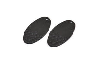 Black Oval Charm, 8 Oxidized Black Brass Oval Charms With 1 Hole (29.5x15x0.80mm) D985
