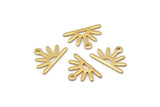Gold Sun Charm, 10 Gold Plated Brass Sun Charms With 1 Loop (10x15x0.80mm) M02403