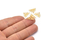 Gold Sun Charm, 10 Gold Plated Brass Sun Charms With 1 Loop (10x15x0.80mm) M02403