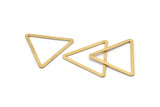 Brass Triangle Charm, 12 Raw Brass Triangle Rings, Findings (33x29x2x1mm) D1022
