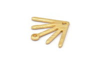 Gold Sun Charm, 8 Textured Gold Plated Brass Sun Charms With 1 Loop And 1 Hole (18x15x0.80mm) M02430