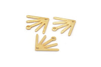 Gold Sun Charm, 8 Textured Gold Plated Brass Sun Charms With 1 Loop And 1 Hole (18x15x0.80mm) M02430