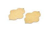 Brass Badge Charm, 4 Raw Brass Textured Badge Blanks With 1 Hole, Earrings, Findings (39x28x1mm) D0816