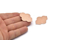 Rose Gold Badge Charm, Rose Gold Plated Brass Textured Badge Blanks With 1 Hole, Earrings, Findings (39x28x1mm) D0816