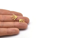Gold Sun Charm, 8 Gold Plated Brass Sun Charms With 1 Loop And 1 Hole (18x15x0.80mm) M02422
