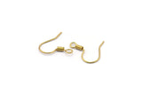 Brass Ear Wires, Earring Hooks, 100 Raw Brass Earring Setting for Pearl, Brass Findings, Crafts (16x0.7mm) BS 1776