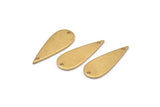 Brass Drop Charm, 24 Raw Brass Drop Charms With 2 Holes, Connectors, Findings (22x8x1mm) D1244
