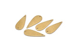 Brass Drop Charm, 24 Raw Brass Drop Charms With 2 Holes, Connectors, Findings (22x8x1mm) D1244