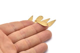 Brass Drop Charm, 24 Raw Brass Drop Charms With 2 Holes, Connectors, Findings (22x8x1mm) D1244