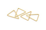 Gold Triangle Charm, 12 Gold Plated Brass Open Triangle Ring Charms (20x26x1mm) Bs 1026 Q0630