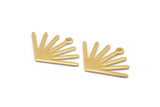 Gold Sun Charm, 6 Gold Plated Brass Sun Charms With 1 Loop (24x17x0.80mm) M02441