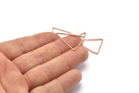 Gül Altın Üçgen Charm, 12 Gül Altın Kaplama Pirinç Açık Üçgen Yüzük Charm (20x26x1mm) Bs 1026 Q0630