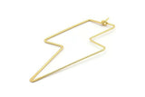 Gold Lightning Earring, 4 Gold Plated Brass Lightning Wire Earrings, Earring Findings (60x26x0.80mm) D1265 Q0897
