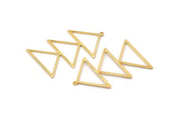 Gold Triangle Charm, 2 Gold Plated Brass Triangle Charms With 1 Loop (47x30x1mm) M01783