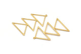 Gold Triangle Charm, 2 Gold Plated Brass Triangle Charms With 1 Loop (47x30x1mm) M01783