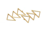 Gold Triangle Charm, 2 Gold Plated Brass Triangle Charms With 1 Loop (47x30x1mm) M01791