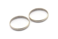 Silver Circle Connectors, 2 Antique Silver Plated Brass Circle Connectors (40x1.5x5mm) D1343 H1389