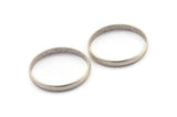 Silver Circle Connectors, 2 Antique Silver Plated Brass Circle Connectors (40x1.5x5mm) D1343 H1389
