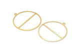 Gold Circle Charm, 2 Gold Plated Brass Circle Charms With 1 Loop, Pendants, Earrings, Findings (41x38x0.6mm) M02063 Q0790