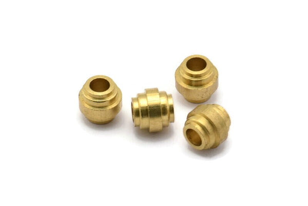 Brass Industrial Finding, 24 Raw Brass Industrial Spacer Beads, Findings (7.5x7mm) D1269