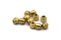 Brass Industrial Finding, 24 Raw Brass Industrial Spacer Beads, Findings (7.5x7mm) D1269