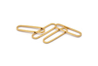 Altın Oval Charm, 12 Altın Kaplama Pirinç Oval Halka, Bağlantı Parçaları (25x6x1mm) BS 1735 Q0838