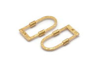 D Şekilli Halkalar, 1 Delikli 2 Altın Kaplama Pirinç Çekiçlenmiş Dokulu D Şekilli Konnektör, Halkalar (29x15x1,3 mm) BS 1874 Q0569