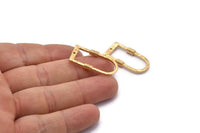 D Şekilli Halkalar, 1 Delikli 2 Altın Kaplama Pirinç Çekiçlenmiş Dokulu D Şekilli Konnektör, Halkalar (29x15x1,3 mm) BS 1874 Q0569