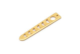 Gold Moon Charm, 4 Gold Plated Brass Moon Phases Charms With 1 Hole (35x6x5x0.80mm) M02342 H0916