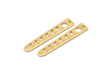 Gold Moon Charm, 4 Gold Plated Brass Moon Phases Charms With 1 Hole (35x6x5x0.80mm) M02342 H0916