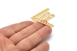 Gold Moon Charm, 4 Gold Plated Brass Moon Phases Charms With 1 Hole (35x6x5x0.80mm) M02342 H0916