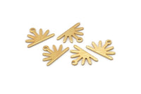 Gold Sun Charm, 10 Textured Gold Plated Brass Sun Charms With 1 Loop (10x15x0.80mm) M02410