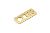 Gold Rectangle Charm, 4 Textured Gold Plated Brass Moon Phases Charms With 1 Hole, Stamping Blanks (25x10x0.80mm) M01991