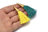 Brass Tassel Charm, Charm Earrings, Color Tassels, Tassel Earrings, Tassel Pendants, Tassel Findings, Fringe Earrings, Fringe Charms - T037