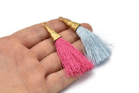 Brass Tassel Charm, Charm Earrings, Color Tassels, Tassel Earrings, Tassel Pendants, Tassel Findings, Fringe Earrings, Fringe Charms - T037