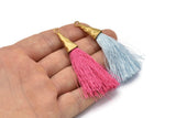 Brass Tassel Charm, Charm Earrings, Color Tassels, Tassel Earrings, Tassel Pendants, Tassel Findings, Fringe Earrings, Fringe Charms - T037