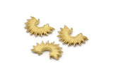 Brass Sun Charm, Raw Brass Sun Charms With 2 Loops, Connectors (10x14x2mm) N0674