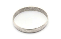 Silver Circle Connectors, Antique Silver Plated Circle Connectors (55x1.5x8) D1474 H1357