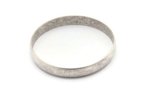 Silver Circle Connectors, Antique Silver Plated Circle Connectors (55x1.5x8) D1474 H1357