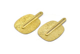 Raw Brass Charm, Raw Brass Textured Charms, Earrings (43x28x0.80mm) N0716
