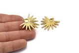Brass Sun Charm, Raw Brass Sunshine Charms With 1 Loop, Pendants, Earrings (29x28x2mm) N0719