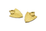 Brass Badge Charm, Raw Brass Rosette Charms With 1 Loop, Pendants, Earrings (36x26x1mm) N0715
