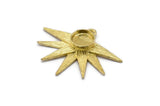 Brass Sun Charm, Raw Brass Sunshine Charms With 1 Loop, Pendants, Earrings (34x26x0.80mm) N0721