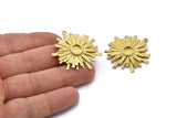 Brass Sun Charm, Raw Brass Sunshine Charms With 1 Loop, Pendants, Earrings (32x35mm) N0722