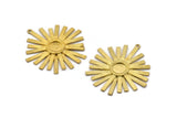 Brass Sun Charm, Raw Brass Sunshine Charms With 1 Loop, Pendants, Earrings (43x39x0.80mm) N0723