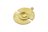 Brass Moon Charm, Raw Brass Half Moon Charms With 1 Loop, Pendants, Earrings (32x25x0.80mm) N0724