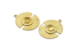 Brass Moon Charm, Raw Brass Half Moon Charms With 1 Loop, Pendants, Earrings (32x25x0.80mm) N0724