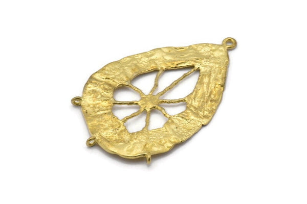 Brass Spider Charm, 2 Raw Brass Spider Web Charms With 4 Loops, Pendants, Earrings (57x37x1mm) N0725